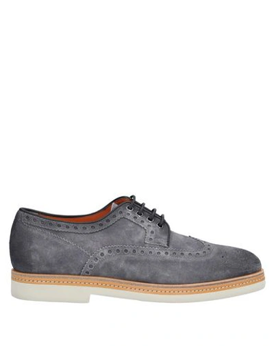 Santoni Laced Shoes In Grey