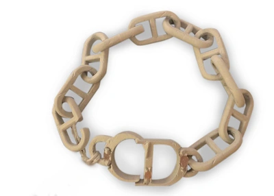 Pre-owned Dior  X Daniel Arsham Matte-finish Chain Bracelet White