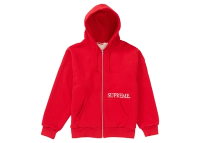 Pre-owned Supreme  Thermal Zip Up Hooded Sweatshirt Red