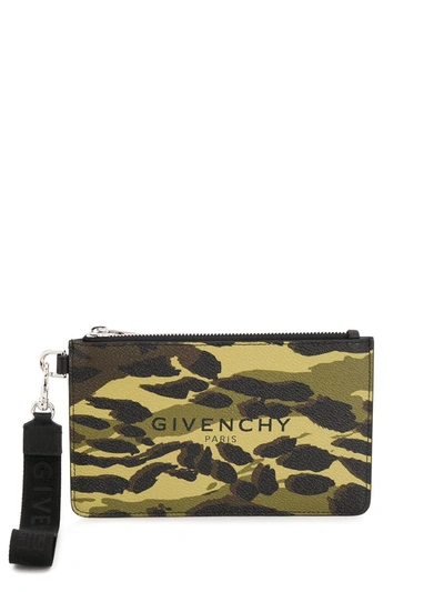 Givenchy Camouflage Print Pouch Bag In Green