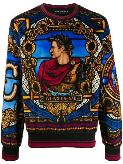 Dolce & Gabbana Stained Glass Window Sweatshirt In Black