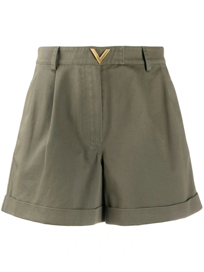 Valentino Vgold Tailored Shorts In Green