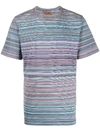 Missoni Striped Crew Neck T-shirt In Blue