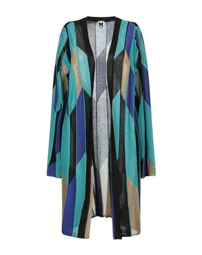 M Missoni Geometric-knit Longline Cardigan Sweater In Turquoise