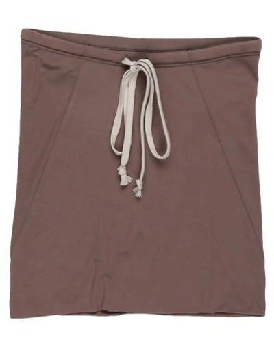 Rick Owens Mini Skirt In Light Brown