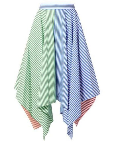 Mds Stripes Midi Skirts In Sky Blue