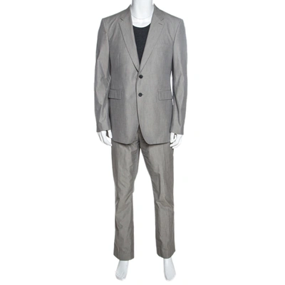 Pre-owned Burberry Grey Cotton Knit Regular Fit Suit Xxl