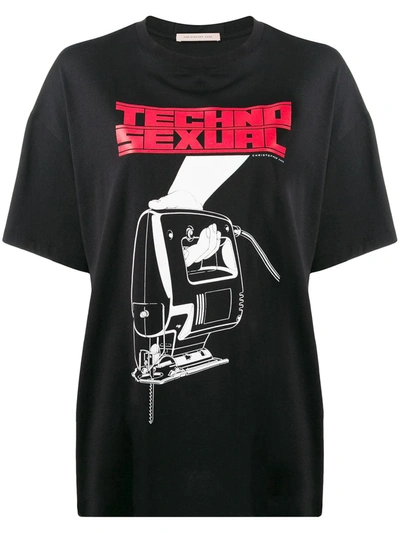 Christopher Kane Techno Sexual Print T-shirt In Black