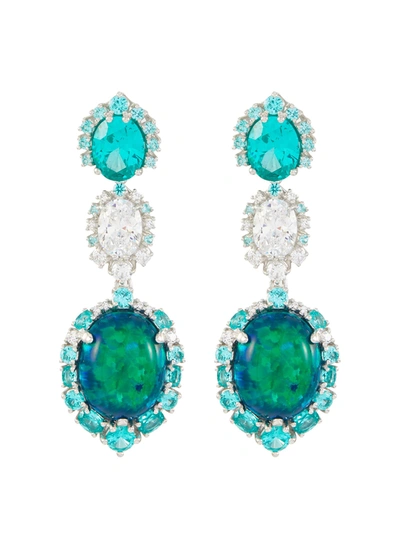 Anabela Chan 'paraiba Ocean' Diamond Gemstone Earrings In Multi-colour