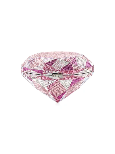 Judith Leiber Diamond Crystal-embellished Silver-tone Clutch In Light Rose