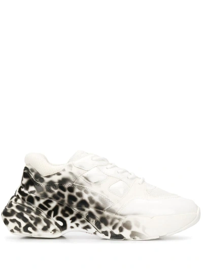 Pinko Sneaker With Gradient Leopard Pattern In White