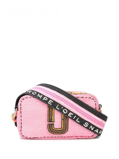 Marc Jacobs Cotton & Linen The Trompe Loeil Snapshot Camera Bag In Pink