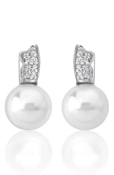 Majorica Simulated Pearl Drop Earrings In Sterling Silver In White