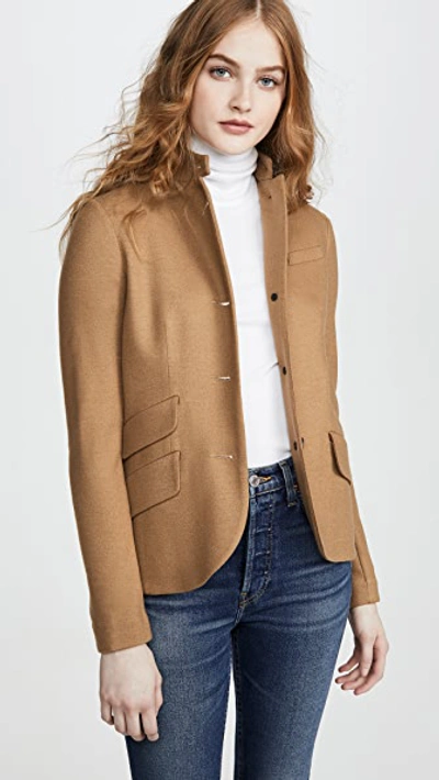 Rag & Bone Slade Slim Wool Blazer In Dark Camel