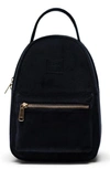 Herschel Supply Co Nova Small Corduroy Backpack In Black/ Black