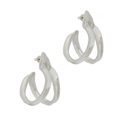 Ariana Boussard-reifel Double Kiki Sterling Silver Hoop Earrings