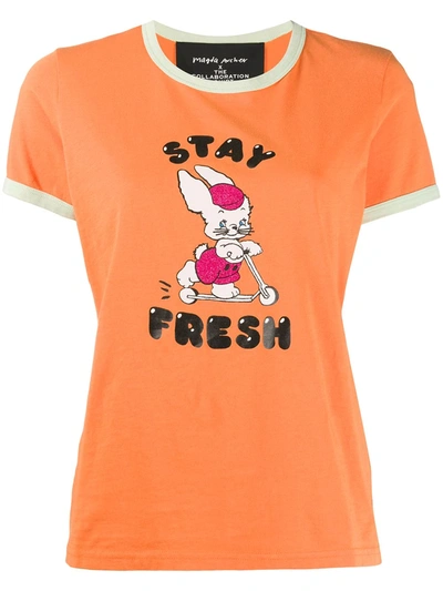 The Marc Jacobs X Magda Archer Stay Fresh T-shirt In Orange