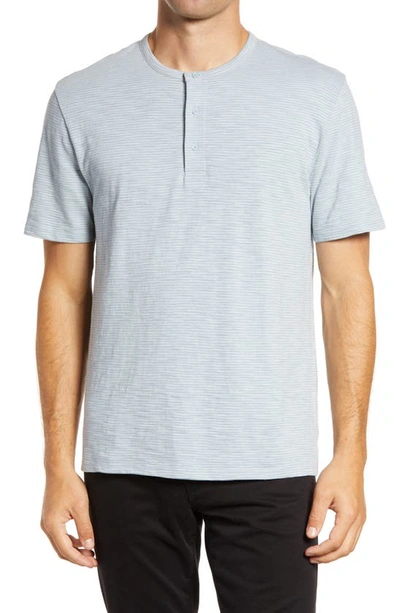 Vince Pinstripe Men's Henley T-shirt In Arctic/ Dark Arctic