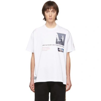 Burberry Oversize Printed Cotton Jersey T-shirt In Bianco