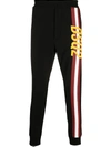 Dsquared2 Men's Ski Fit Side-paneled Fleece Track Pants In Black