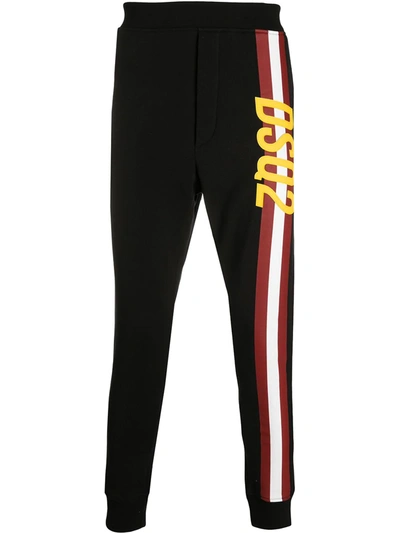 Dsquared2 Men's Ski Fit Side-paneled Fleece Track Pants In Black