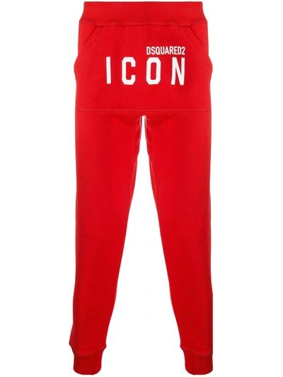 Dsquared2 Men's Ski Fit Side-paneled Fleece Track Trousers In Red