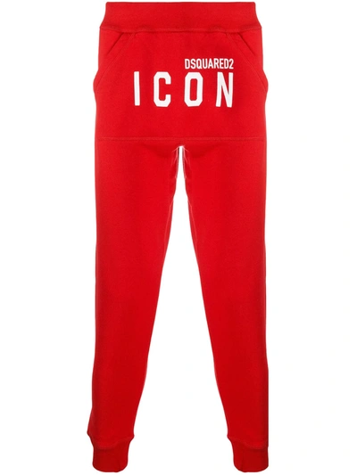 Dsquared2 Men's Ski Fit Side-paneled Fleece Track Pants In Red