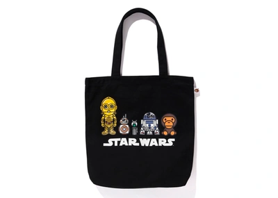 Pre-owned Bape  X Star Wars Droid Tote Bag Black