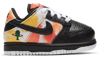 Pre-owned Nike Sb Dunk Low Raygun Tie-dye Black (td) In Black/black-orange Flash