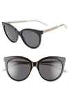 Gucci Colorblock Acetate Cat Eye Sunglasses In Black