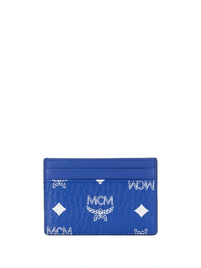 Mcm Men's Visetos Original Card Case In Blue