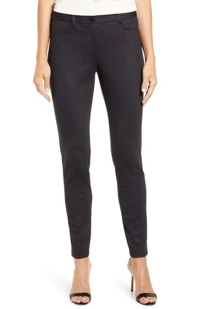 Anne Klein Zip Fly Leggings In Zinc/ Anne Black