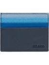 Prada Multi-colour Saffiano Leather Card Holder In Blue