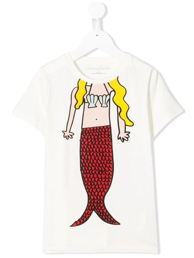 Stella Mccartney Teen Mermaid Print T-shirt In White
