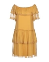Alberta Ferretti Short Dresses In Yellow