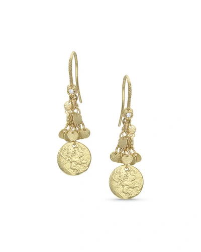 Dominique Cohen 18k Yellow Gold Griffin Coin Classic Fringe Earrings