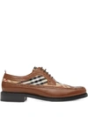 Burberry Arndale Leather & Vintage Check Brogues In Tan/archive Beige