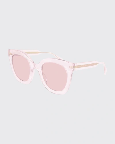 Gucci Colorblock Acetate Square Sunglasses In Pink ModeSens