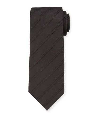Tom Ford Men's Tonal Stripe Silk-blend Tie In Black