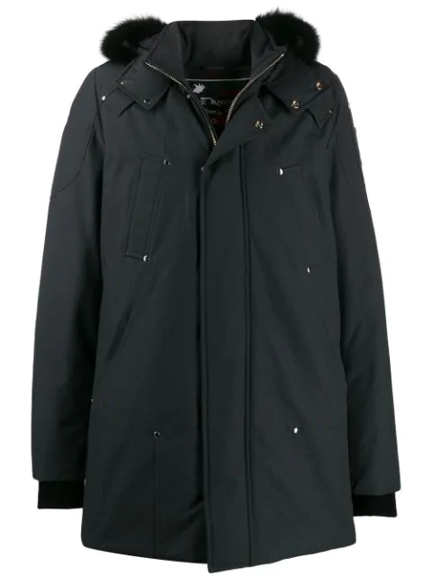 genuine fox fur trim down parka