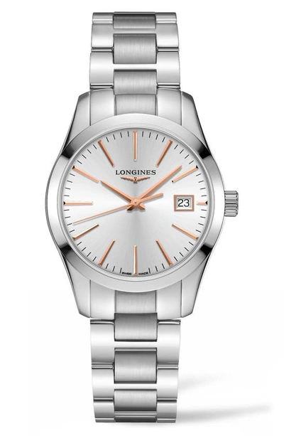 Longines Women's Swiss Conquest Classic Stainless Steel Bracelet Watch 34mm In No Color