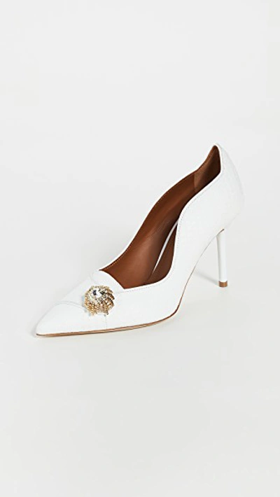 Malone Souliers 85mm Alessia Pumps In White/white