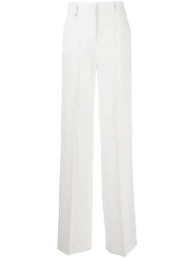 Blumarine Cady Trousers W/wide Leg In Naturale