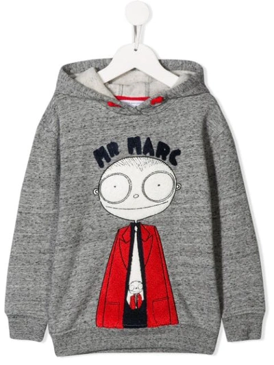 Little Marc Jacobs Kids' Patches Cotton Sweatshirt Hoodie In Grey