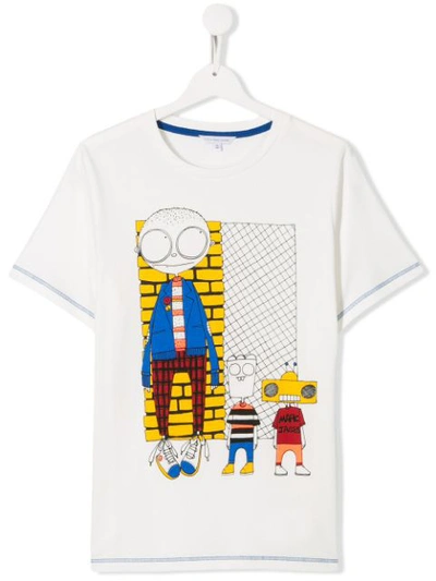 Marc Jacobs Kids' Printed Cotton Jersey T-shirt In White