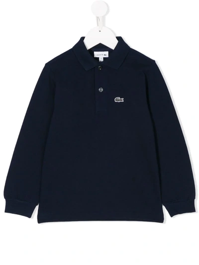 Lacoste Kids Polo Shirt For Boys In Blu Marino
