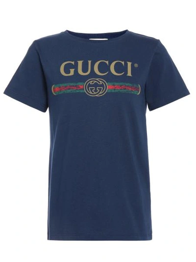 Gucci Kids T-shirt For Boys In Blue