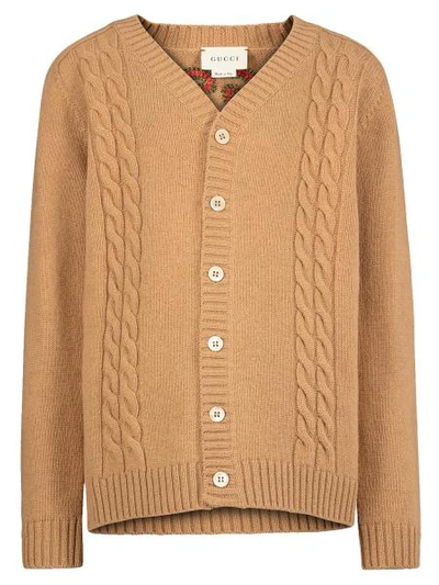 Gucci Kids Cardigan For Boys In Beige
