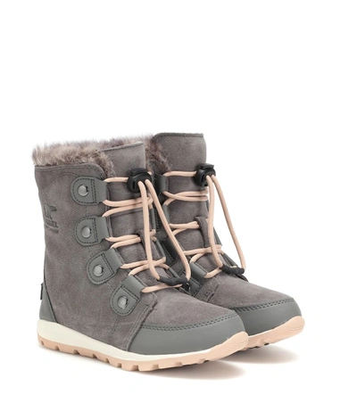 Sorel Kids Boots Childrens Whitney Suede For For Boys And For Girls In Grey