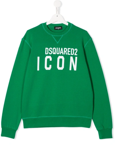 Dsquared2 Green Sweatshirt For Kids With Logo